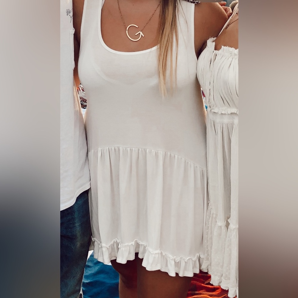 White Flowy Short Dress by Altard State